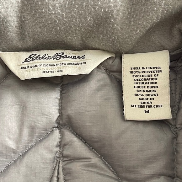 Eddie Bauer Women's Packable Goose Down Puffer Jacket Gray Size Medium 700 Fill - Picture 4 of 9